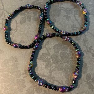 Halloween: Three skull bracelets